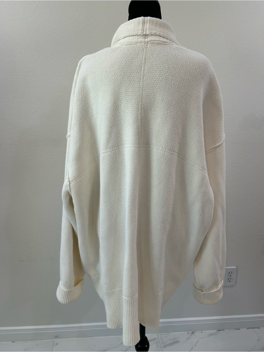 Free People Sweater Cream Button-Front Oversized Cardigan - Picture 6 of 7